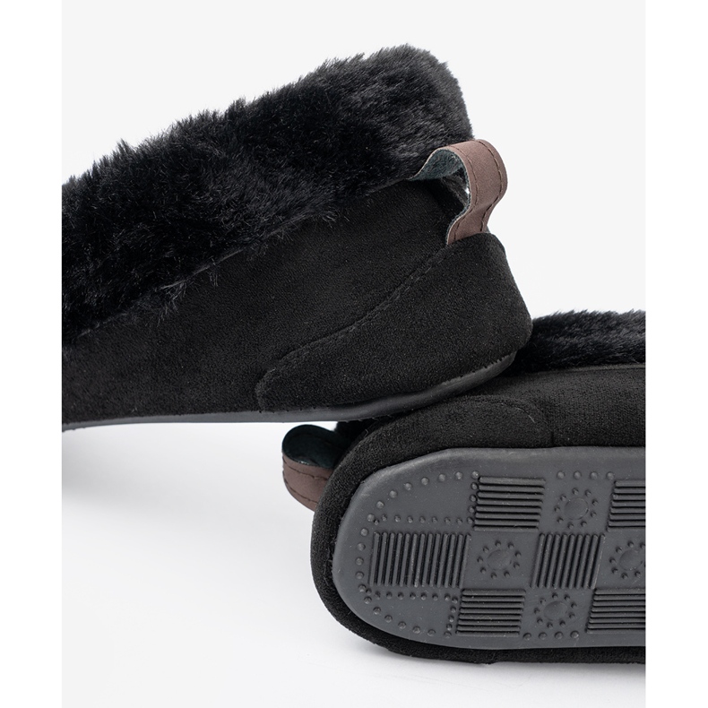 Shelvt Weiche, schwarze Hausschuhe wie Slipper mit einem Bogen 1