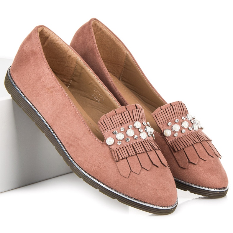 Loafer mit Ornament rosa 2
