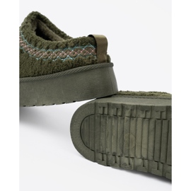 Shelvt Dunkelgrüne, weiche Schuhe a'la Schneestiefel ohne Ferse 1