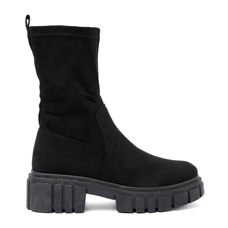 Schwarze Wildleder-Stiefeletten für Damen von Shelovet 2