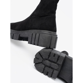 Schwarze Wildleder-Stiefeletten für Damen von Shelovet 1