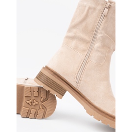 Shelvt Moderne leichte beige Stiefel mit einem einfachen Schnitt 2
