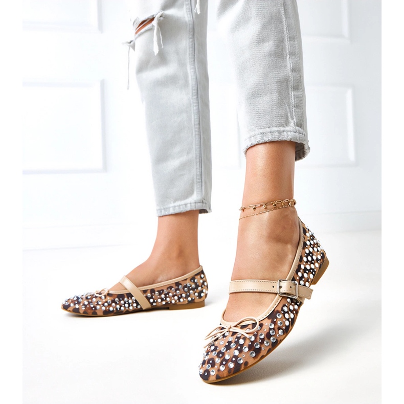 Leopardennetz -Ballerinas mit Elasidkristallen mehrfarbig 2