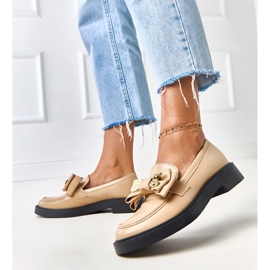 Beige Slipper mit Bogen und Teriwa Bär 2