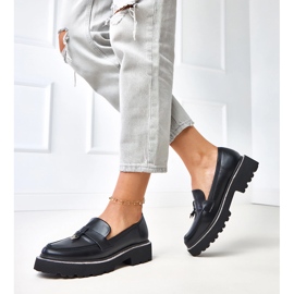 Schwarze Slipper mit Dekoration und Kubikzirkonia 2