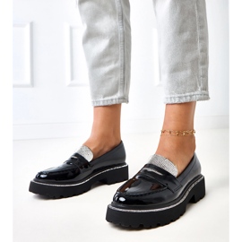 Schwarze, lackierte Ladungsförderer mit Zirkonen aus Laures dekoriert 1