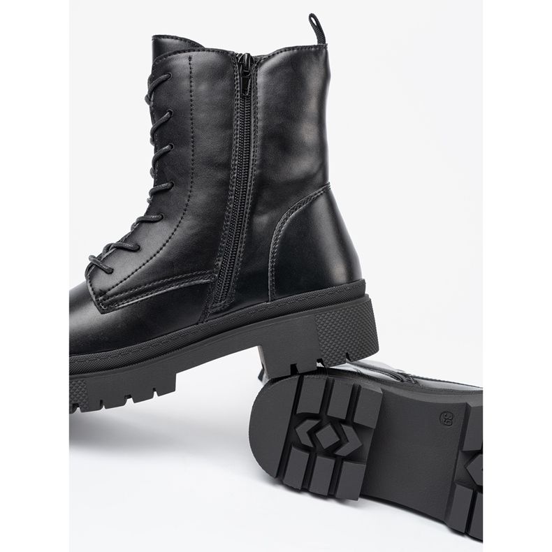 Schwarze Damen-Schnürstiefeletten 1