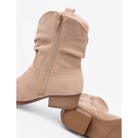Shelvt Beige Stiefel der Frauen mit einem klassischen Schnitt 2