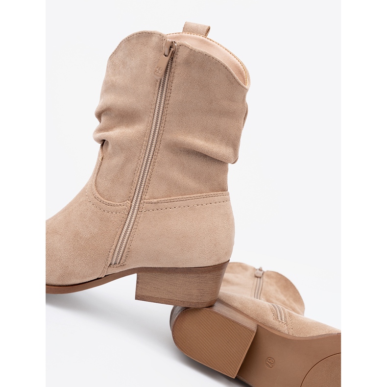 Shelvt Beige Stiefel der Frauen mit einem klassischen Schnitt 2