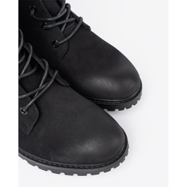 Shelvt Modische schwarze Arbeiter mit dekorativer Schnürung 1