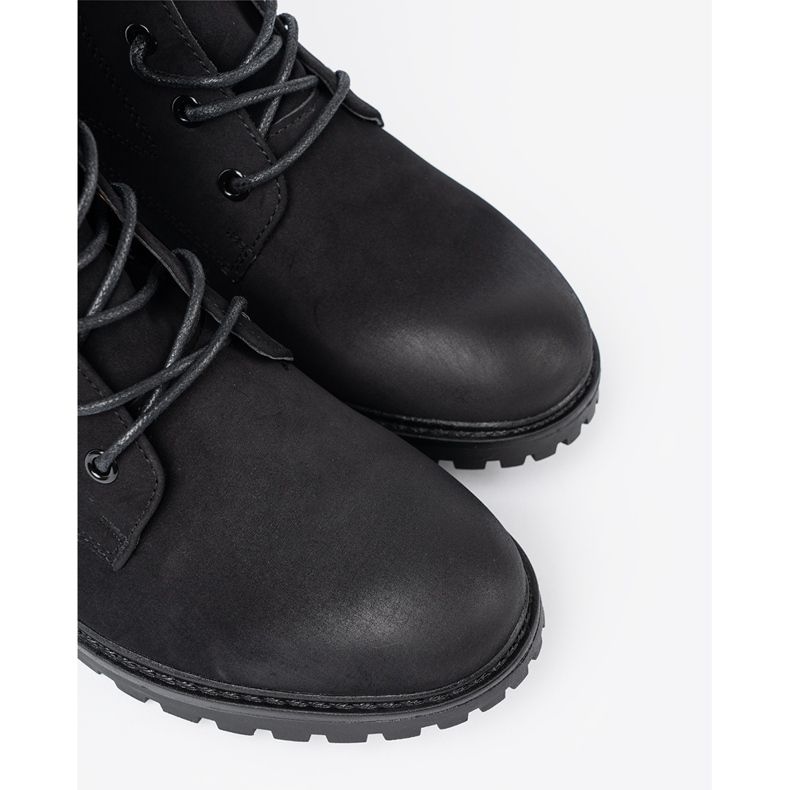 Shelvt Modische schwarze Arbeiter mit dekorativer Schnürung 1