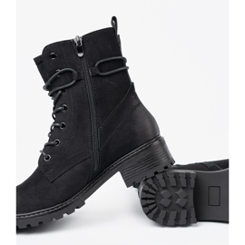 Shelvt Modische schwarze Arbeiter mit dekorativer Schnürung 2