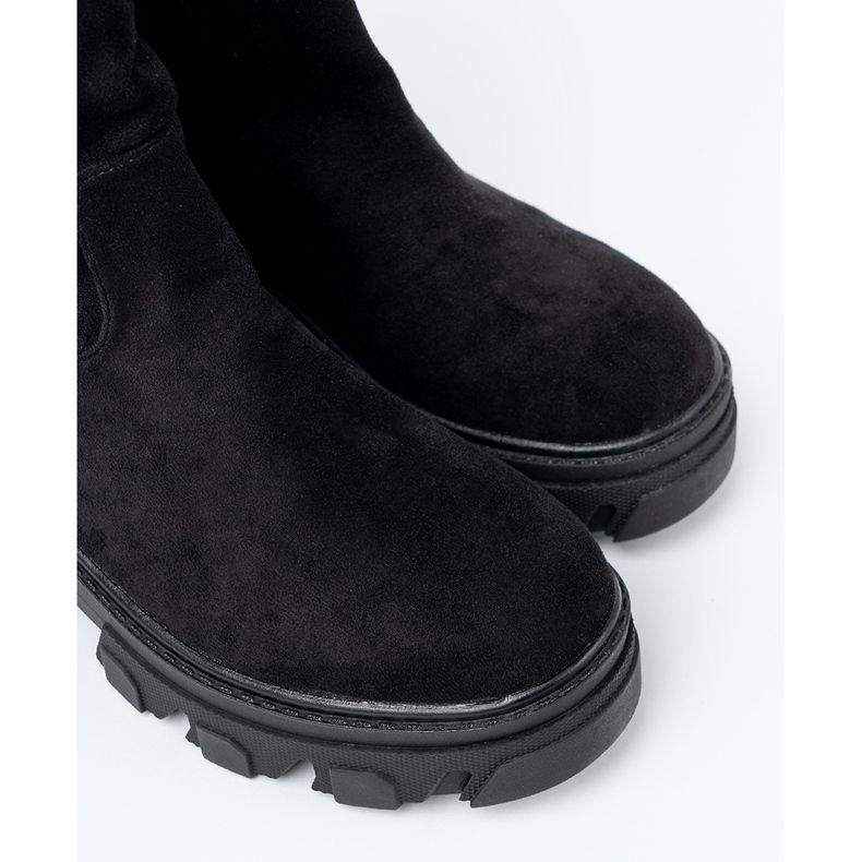 Shelvt Schwarze Stiefel mit einem minimalistischen Schnitt 1