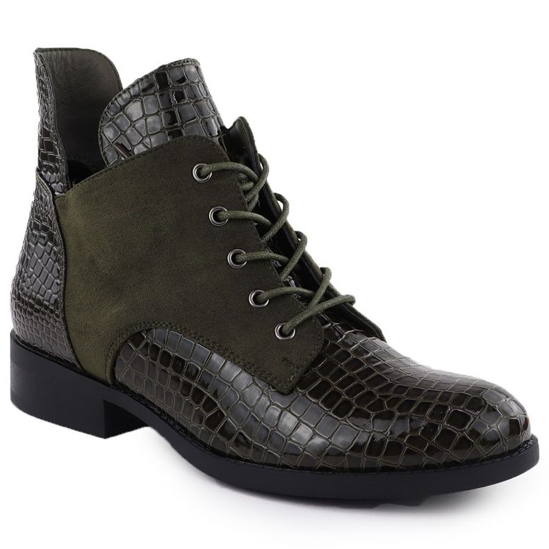 Frauen bemalte Stiefel Krokie Green Vinceza 26-16477 grün 1