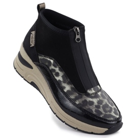 Frauenstiefel auf Keilen Black Rieker N9362-00 1