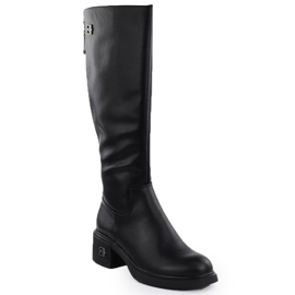 Frauen Lederstiefel Schwarz Vinceza 26-66823 1