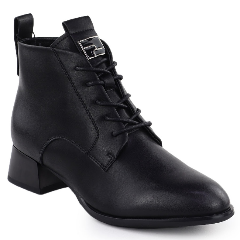 Schwarze Vinceza 66805 Leder -High Heels 1