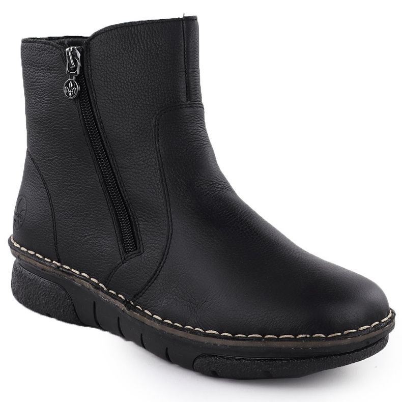 Leder Frauen komfortable schwarze Rieker 73365-00 1