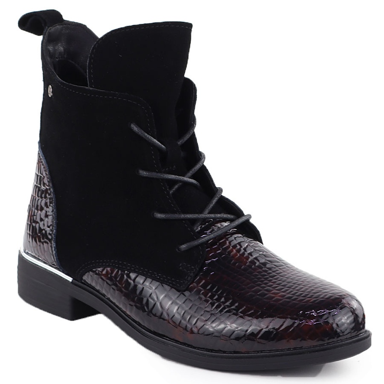 Leder lackiertes Wildleder Isoliert dunkelbraune Filippo DBT4749 1