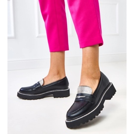 Schwarze Frauen -Slipper mit Kubikzirkons 2