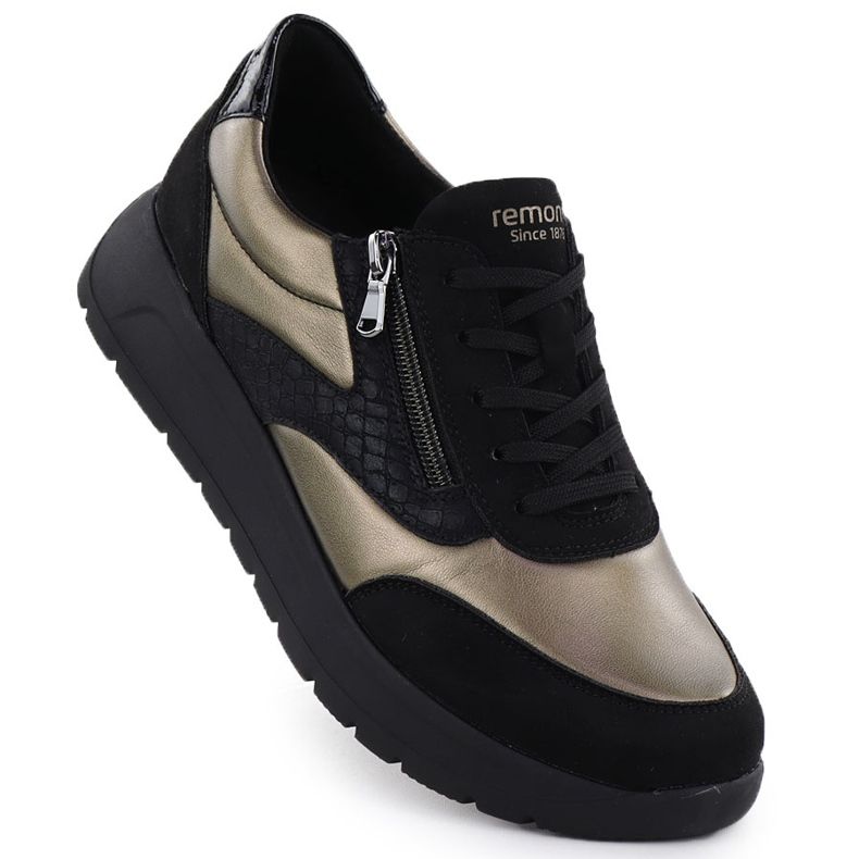 Remonte Bequeme Frauen mit schwarzer und goldener Renovierung von Frauen D2V02-04 1