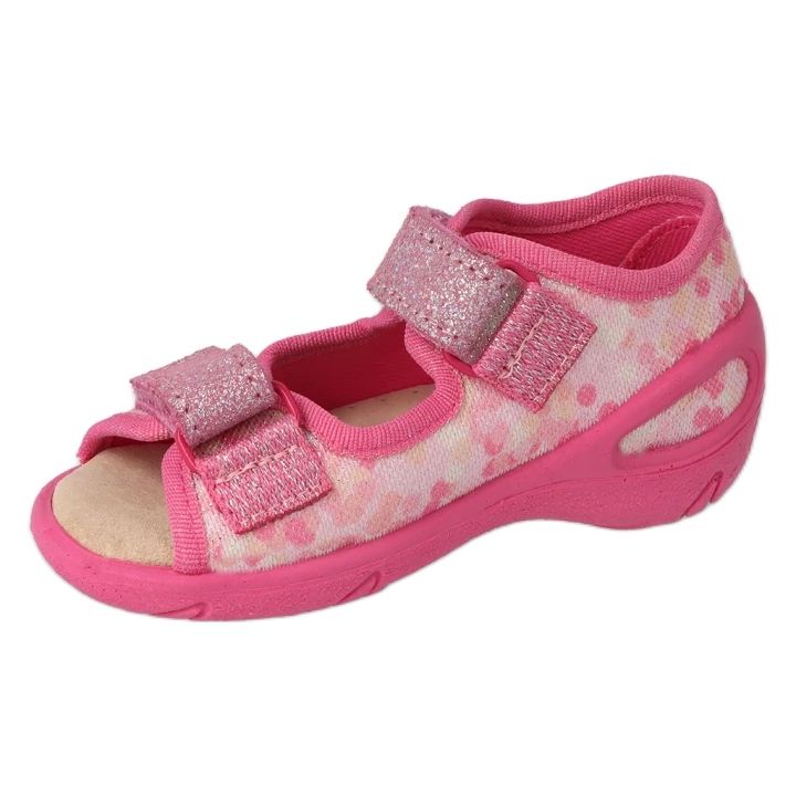 Befado Kindersandalen mit Ledereinsatz 063X015 rosa mit Glitzer 1