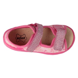 Befado Kindersandalen mit Ledereinsatz 063X015 rosa mit Glitzer 2