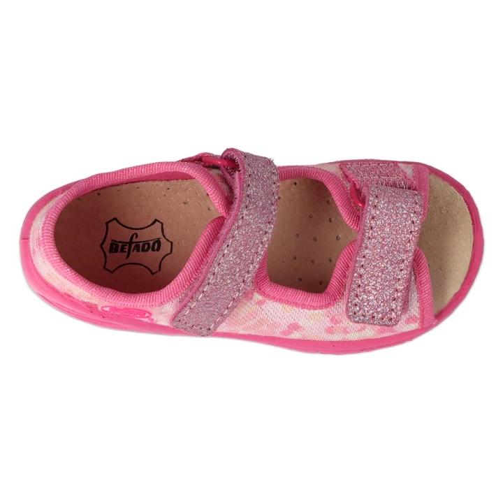 Befado Kindersandalen mit Ledereinsatz 063X015 rosa mit Glitzer 2