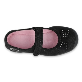 Befado Kinder Ballerinas 114x240 mit einem Bogen in Pailletten schwarz 3