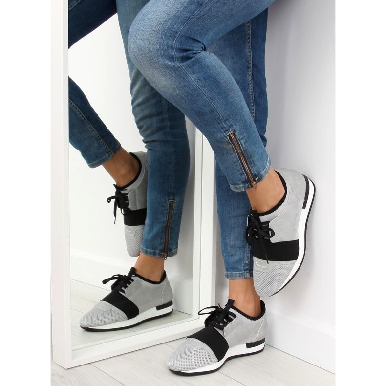 Graue 16-515 graue Sportschuhe schwarz 1