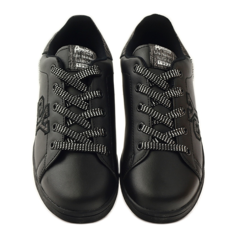 American Club Amerikanische Herzturnschuhe mit Lederinnensohle grau schwarz 4