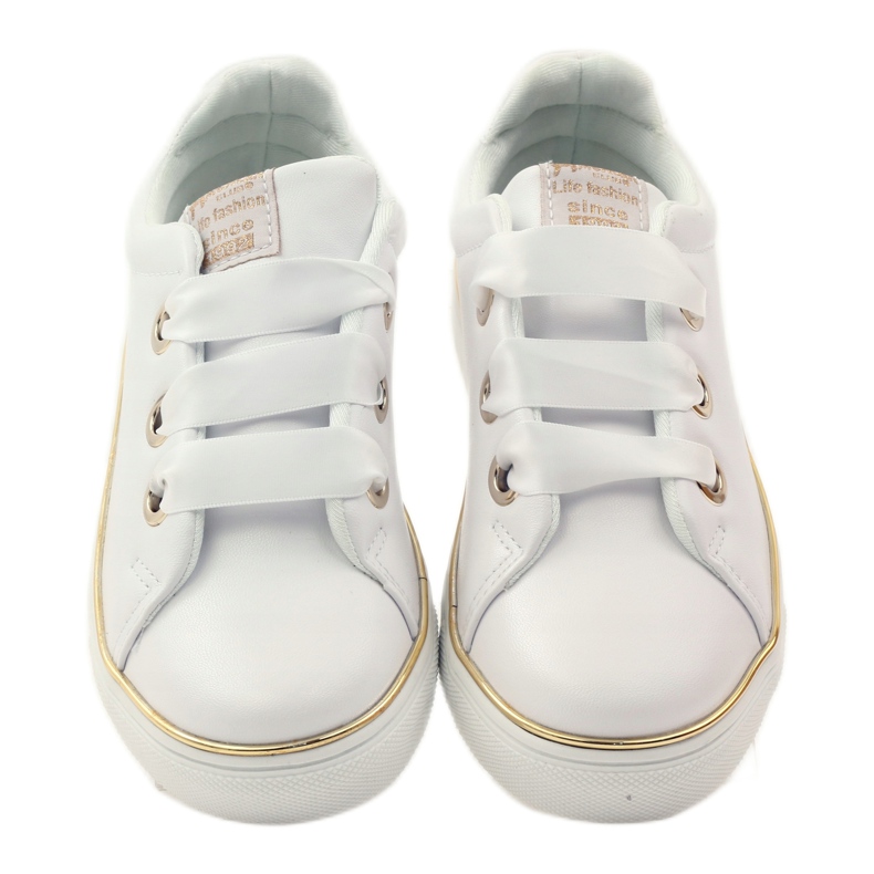 American Club Damen -Sneaker Satin Saite 17152 Weiß 4