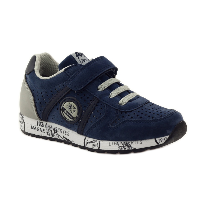 American Club ADI Sport American Leather Inlay navy blau grau 1