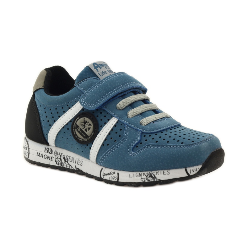 American Club ADI Sport American Leather Inlay grau blau schwarz weiß 1