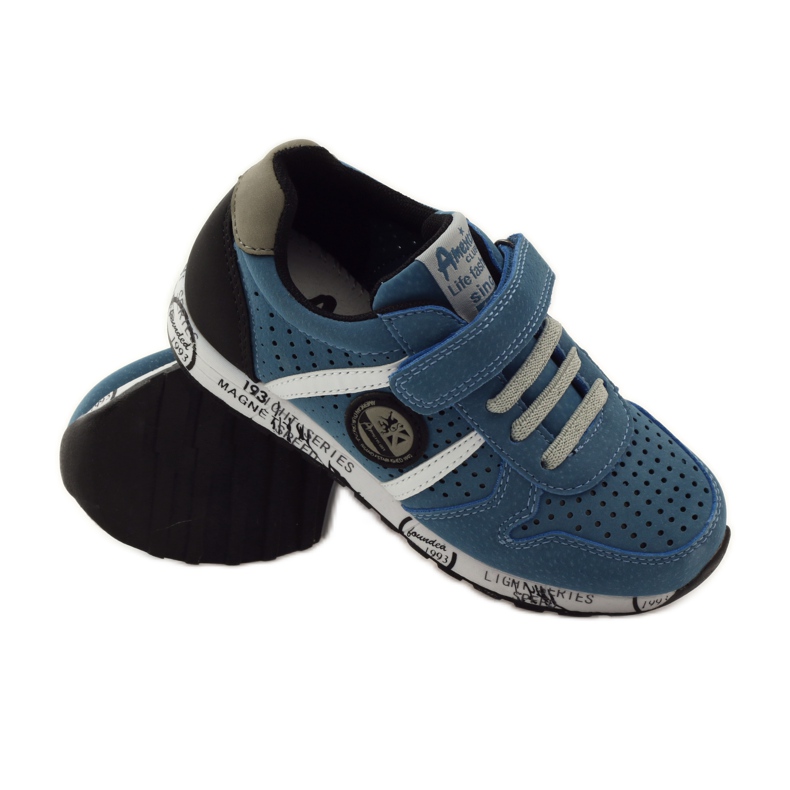 American Club ADI Sport American Leather Inlay grau blau schwarz weiß 3