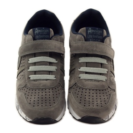 American Club Gelochtes Fußbett aus amerikanischem Sportleder navy blau grau 4