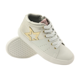 American Club Sportliche amerikanische Stiefeletten mit Lederdecksohle gelb weiß 3