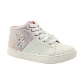 American Club Sportstiefeletten aus amerikanischem Leder mit Innensohle rosa grau weiß 1