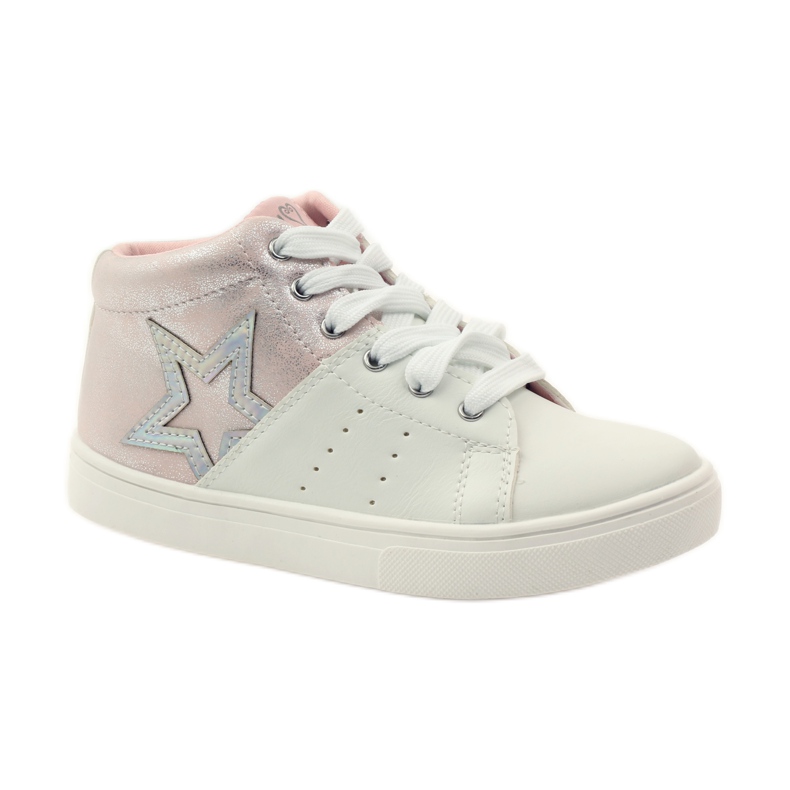 American Club Sportstiefeletten aus amerikanischem Leder mit Innensohle rosa grau weiß 1