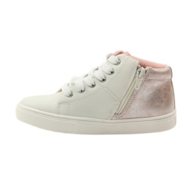 American Club Sportstiefeletten aus amerikanischem Leder mit Innensohle rosa grau weiß 2