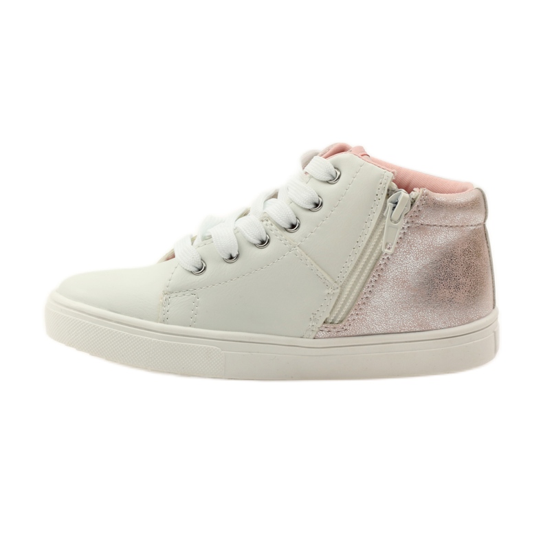 American Club Sportstiefeletten aus amerikanischem Leder mit Innensohle rosa grau weiß 2