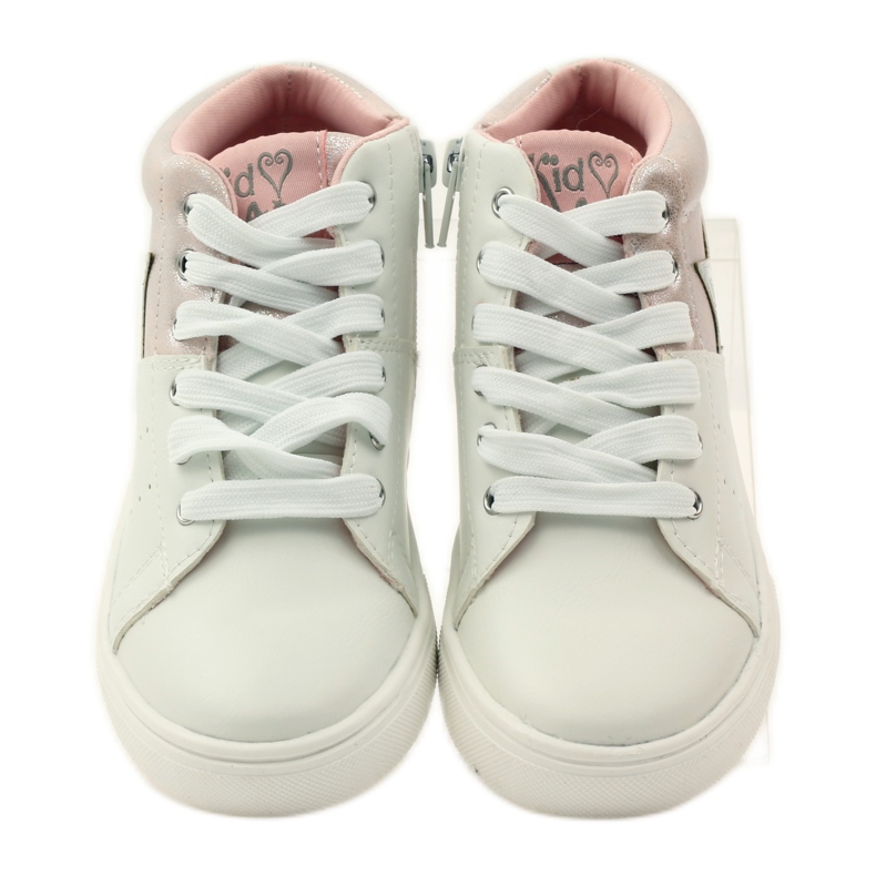 American Club Sportstiefeletten aus amerikanischem Leder mit Innensohle rosa grau weiß 4