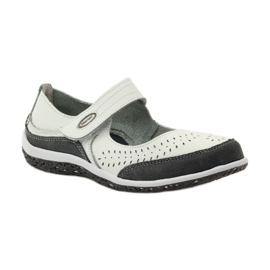 Filippo Damen-Ballerinas aus Leder Vinceza weiß grau 1