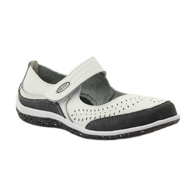 Filippo Damen-Ballerinas aus Leder Vinceza weiß grau 1