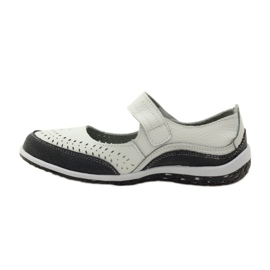 Filippo Damen-Ballerinas aus Leder Vinceza weiß grau 2