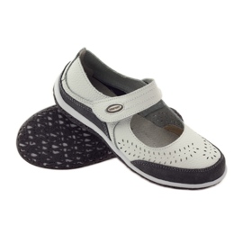 Filippo Damen-Ballerinas aus Leder Vinceza weiß grau 3