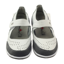 Filippo Damen-Ballerinas aus Leder Vinceza weiß grau 4