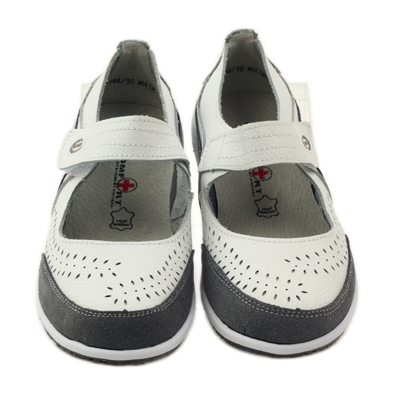 Filippo Damen-Ballerinas aus Leder Vinceza weiß grau 4