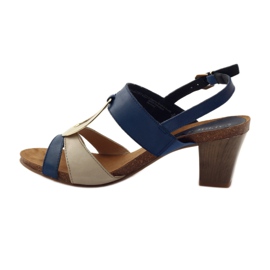 Caprice Damen Ledersandalen 28307 braun gelb marineblau 2