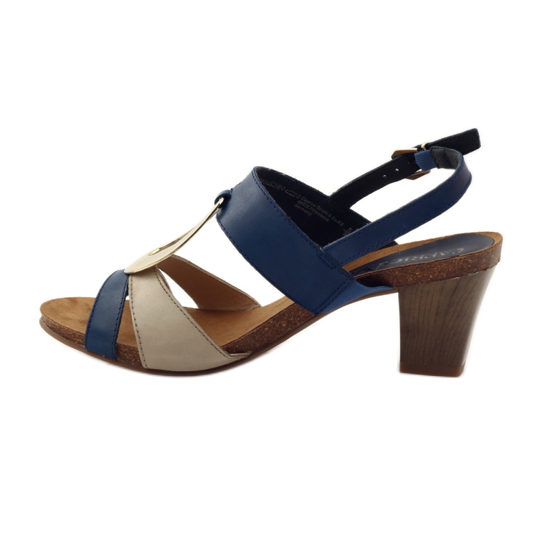 Caprice Damen Ledersandalen 28307 braun gelb marineblau 2